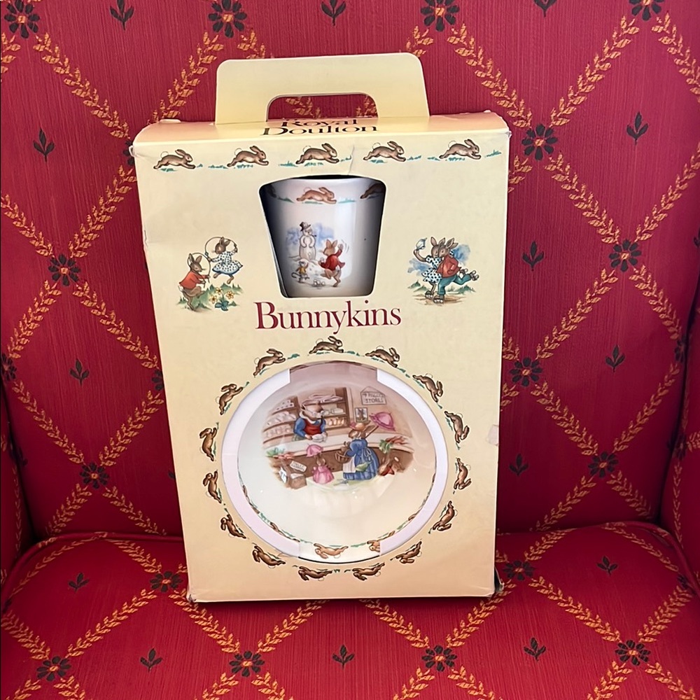 Royal Doulton Bunnykins 3-Piece Children’s China Set Bowl Mug Plate 1983 NEW